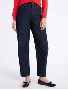 Free Assembly Barrel Leg Dark Wash Indigo Blue Jeans Women Various